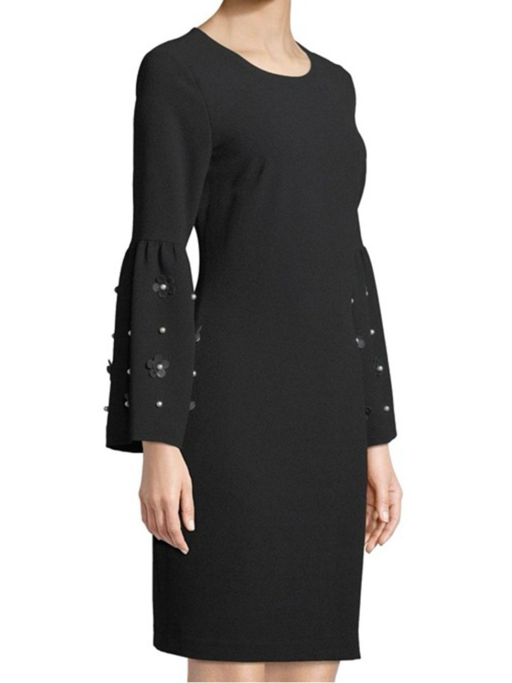 Karl Lagerfeld Black Crepe Long Sleeve Paris Dress Sz 10